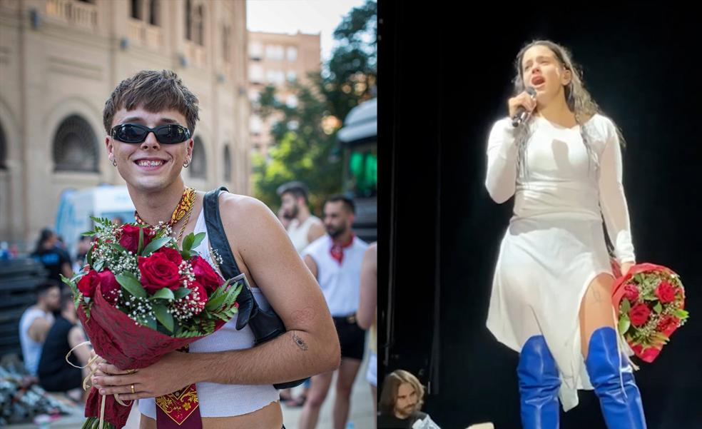 El fan de Granada que logró darle un ramo de flores a Rosalía.