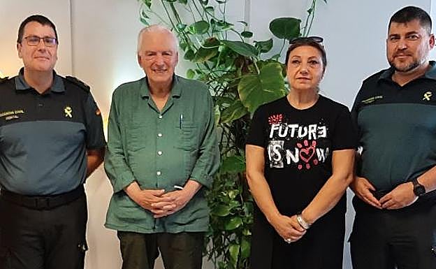 El teniente coronel Francisco José Lozano, Juan de Dios Ramírez, María del Carmen Carillo y José Rivas. 