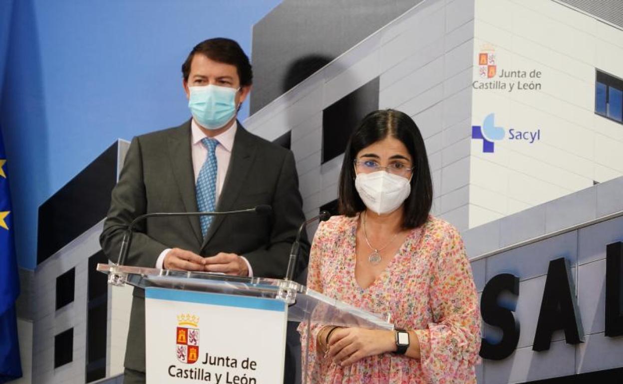 La ministra de Sanidad, Carolina Darias, este viernes en Salamanca. 