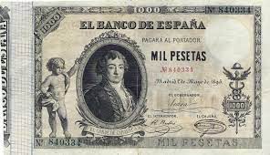 Billete de mil pesetas de 1895.