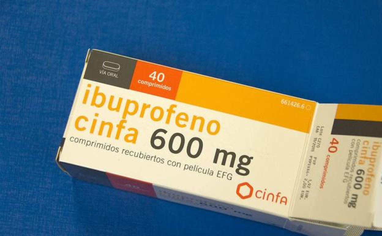 Una caja de ibuprofeno de 600 mg.