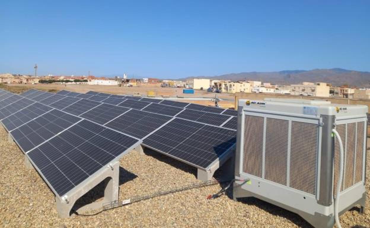Instalación de bioclimatización que se encuentra en marcha en el IES 'San Isidro' de Níjar. 