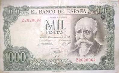 Billete de 1.000 pesetas de 1895.