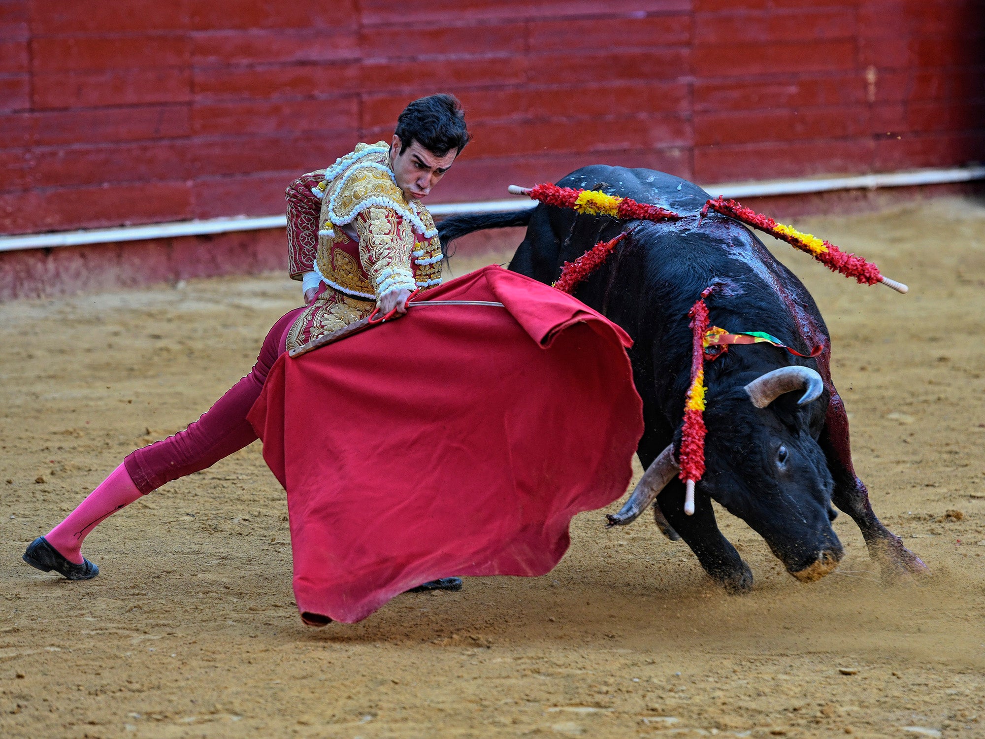 Momento del festejo celebrado este sábado en la plaza almeriense.