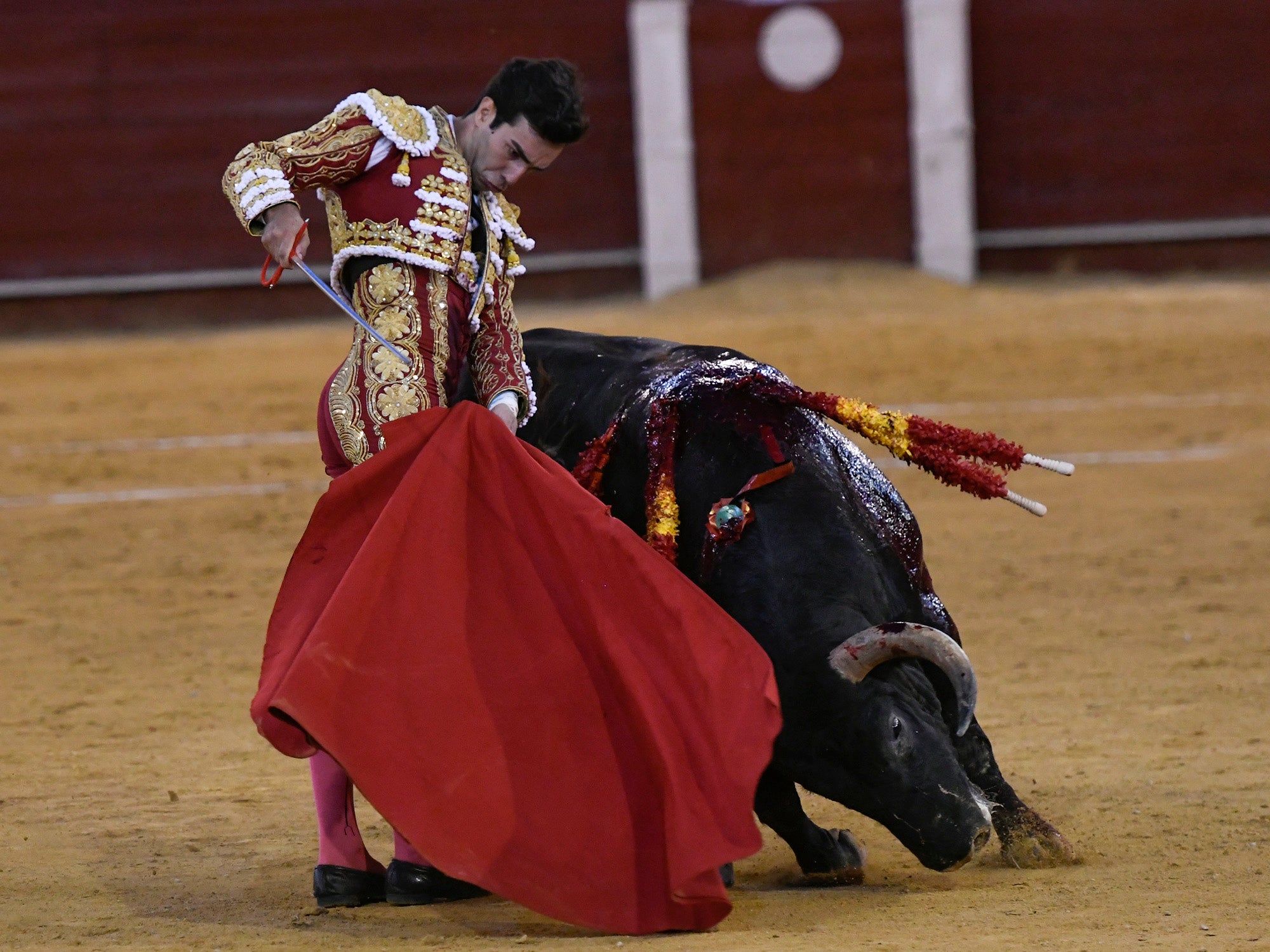 Momento del festejo celebrado este sábado en la plaza almeriense.