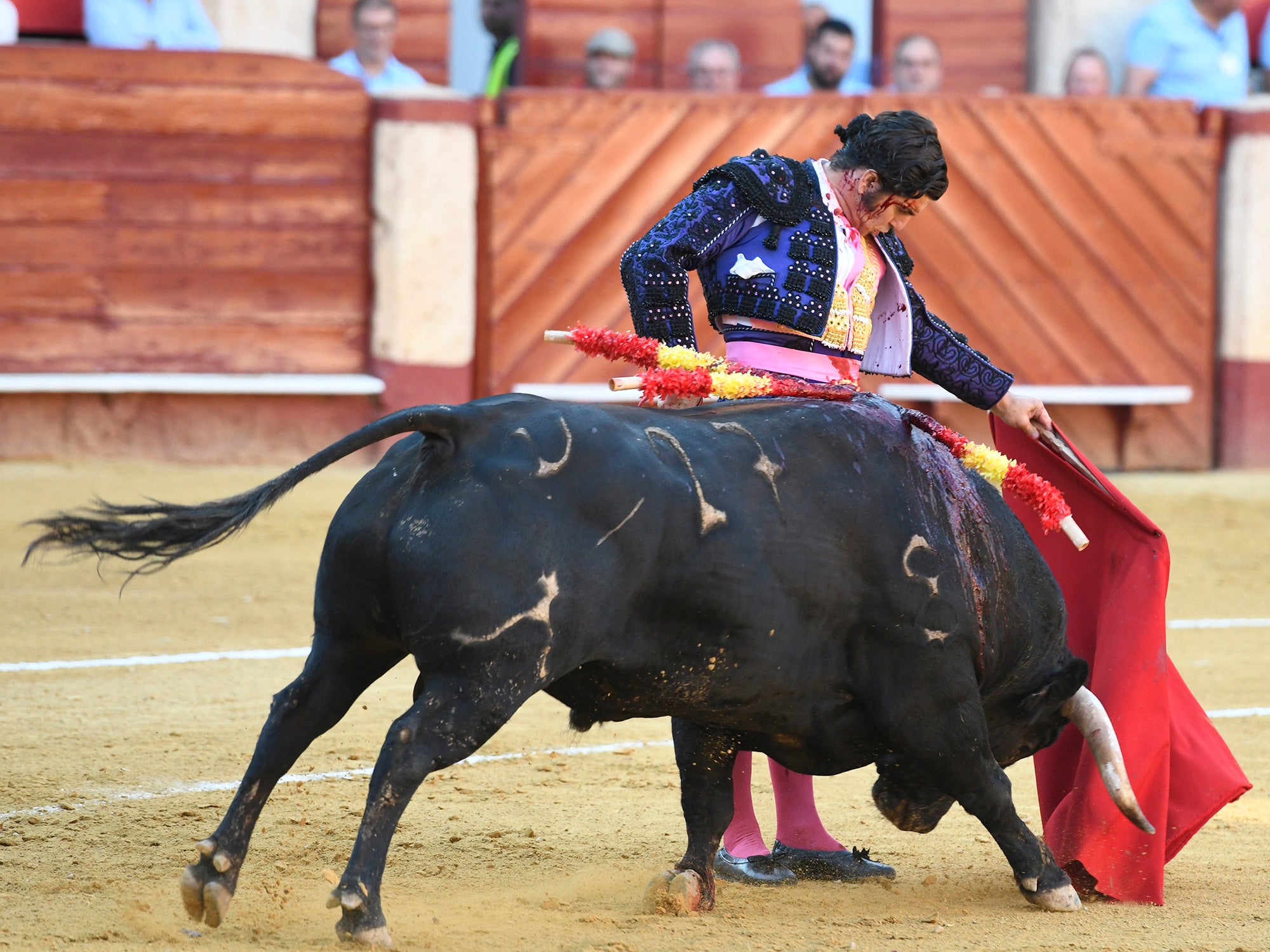 Momento del festejo celebrado este sábado en la plaza almeriense.