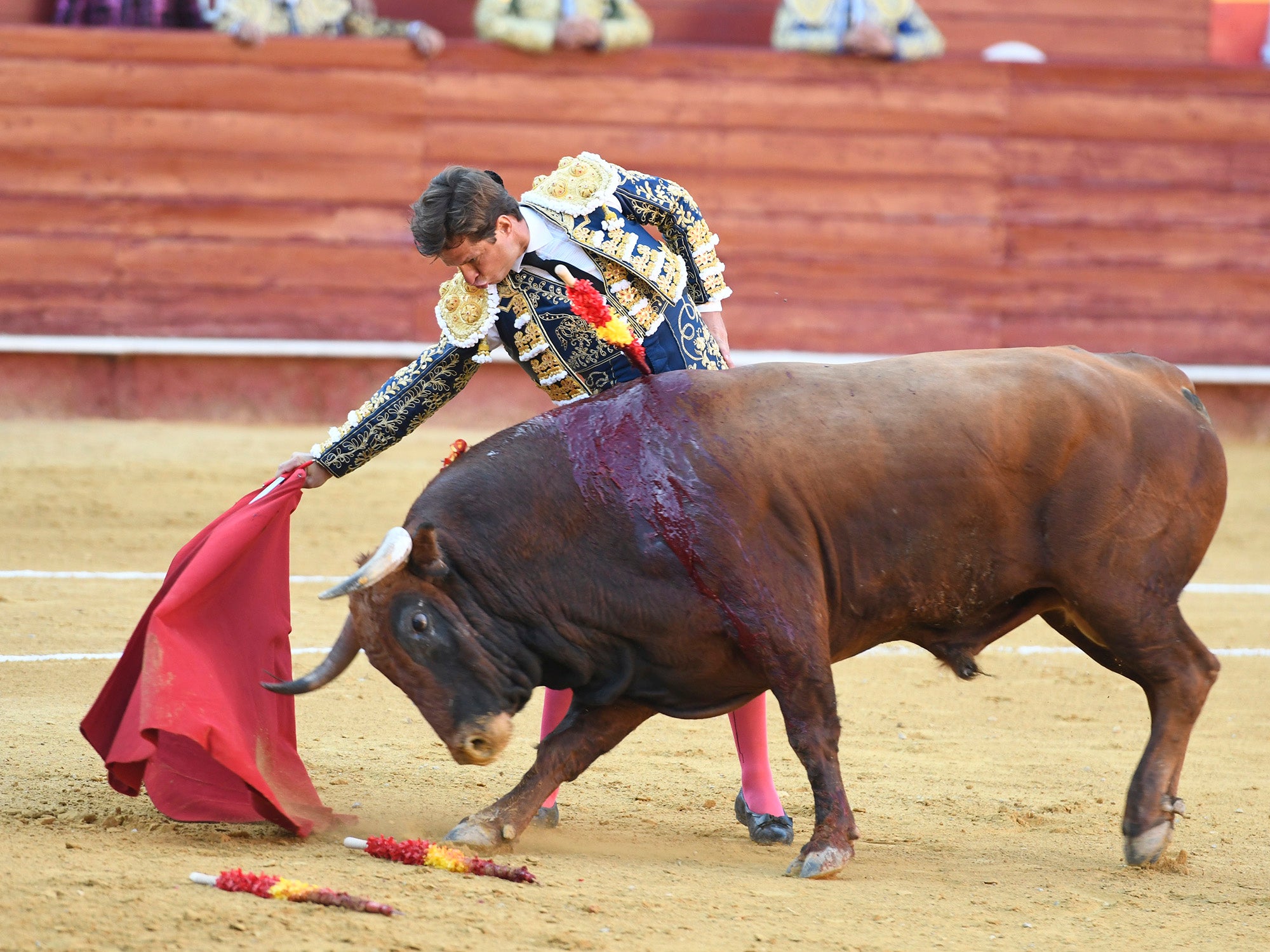 Momento del festejo celebrado este sábado en la plaza almeriense.