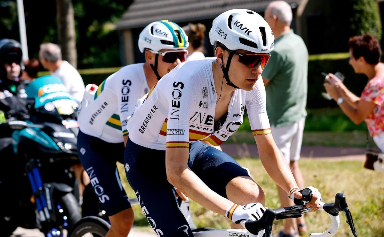 Carlos Rodríguez, durante la noventa etapa de la Vuelta. 