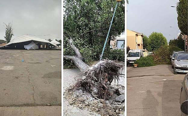 Imágenes de los destrozos.