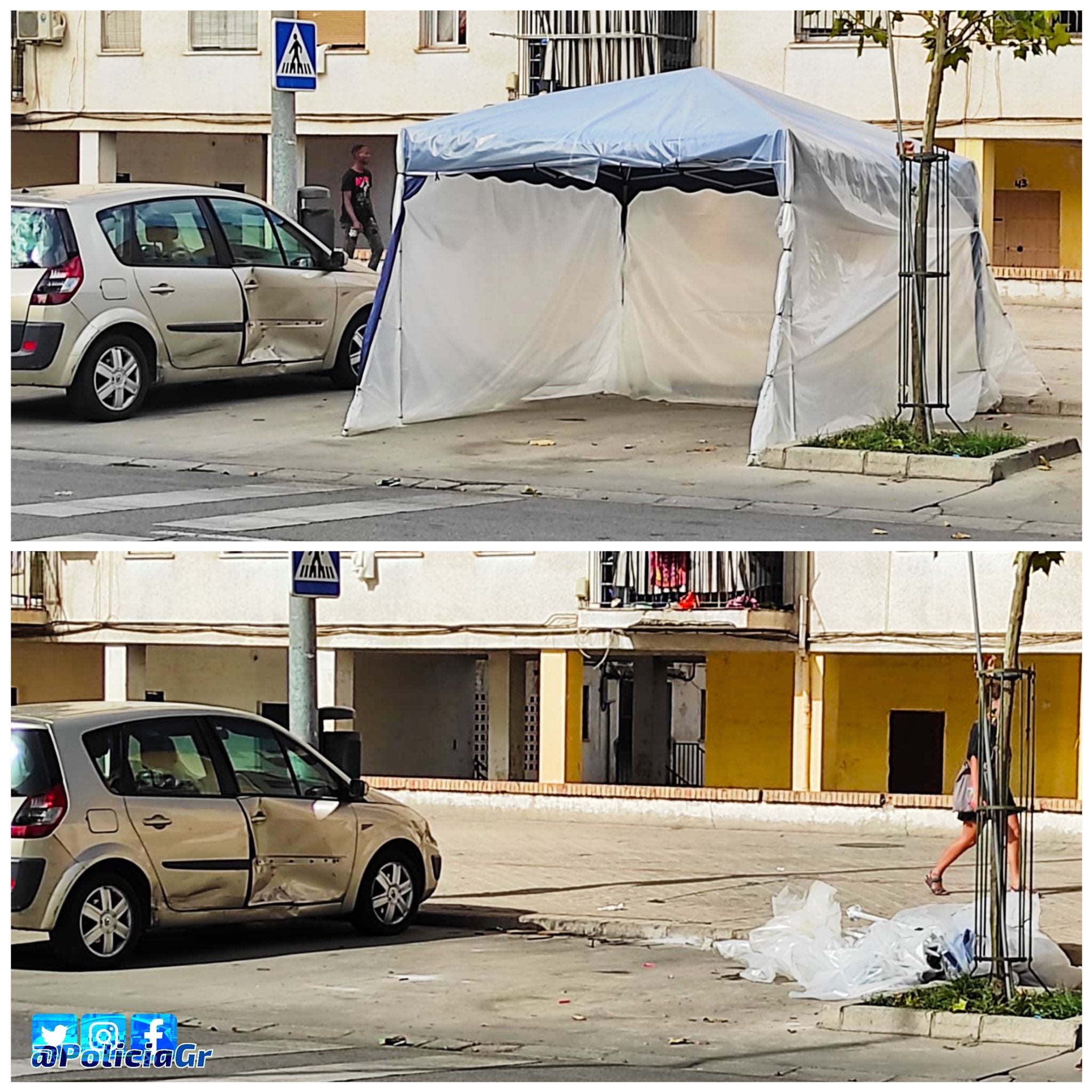 La Policía Local retira una 'cochera portátil' ilegal en una calle de Granada