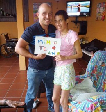 Verónica durante su recuperación.