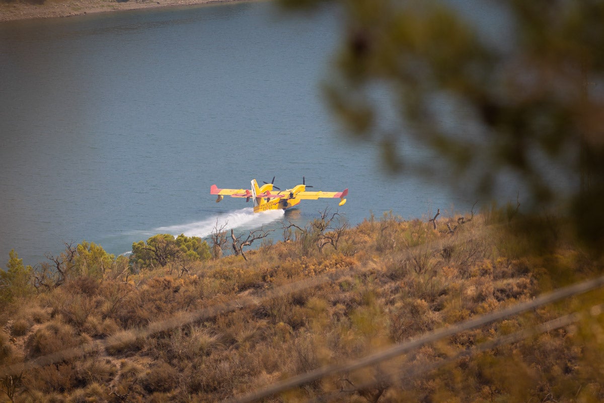 Así se encuentra la zona afectada por las llamas entre Los Guájares y Albuñuelas.