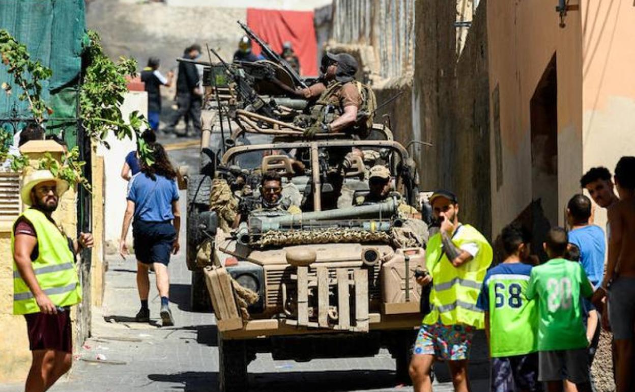 Una de las escenas del rodaje en el barrio de Pescadería.