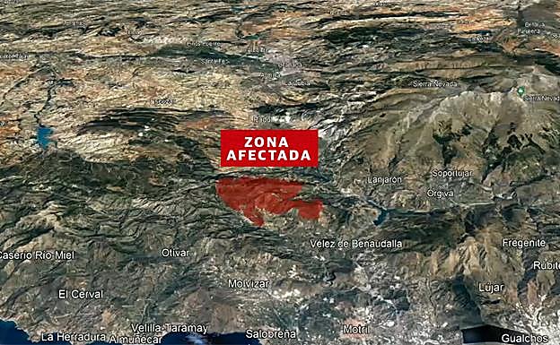 Superficie afectada por el fuego.