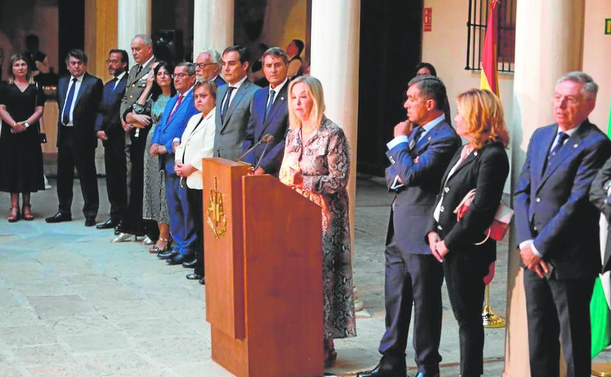 Un momento del acto de anoche en el Palacio de la Real Chancillería de Granada para dar la bienvenida al nuevo curso judicial.