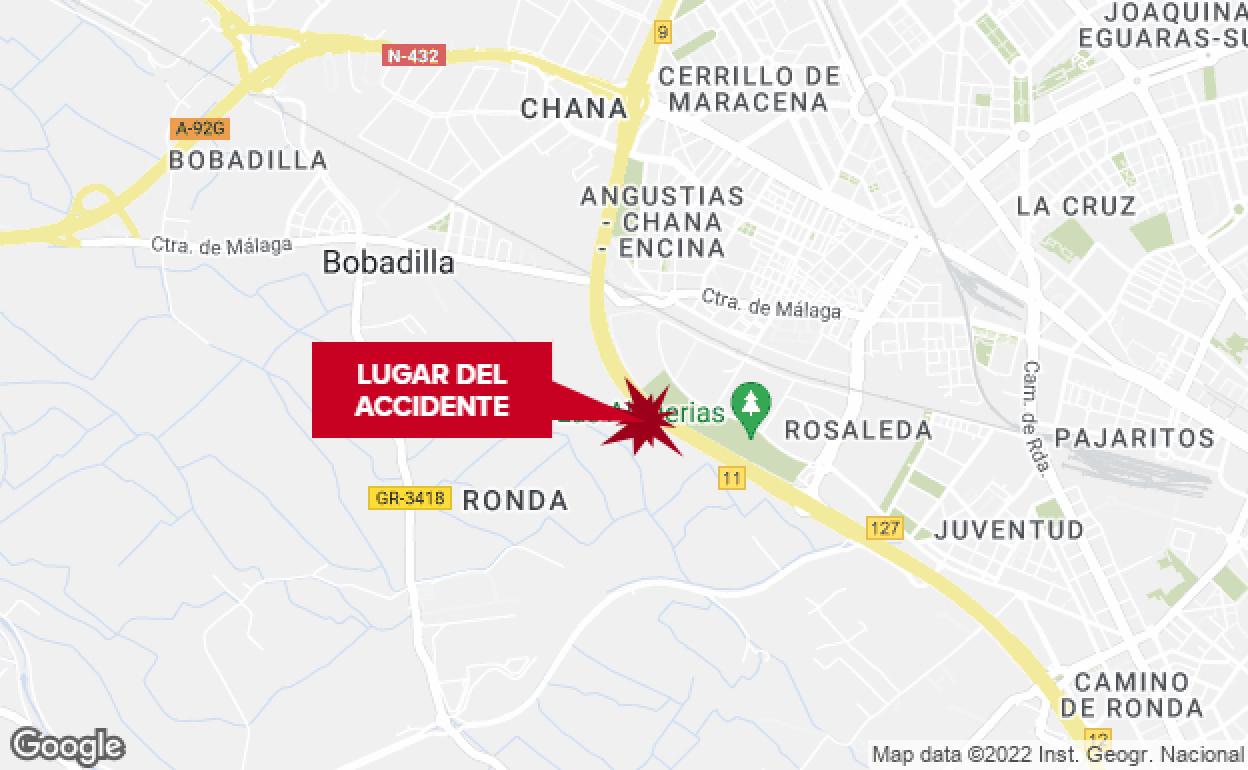 Una colisión múltiple provoca un importante atasco en la Circunvalación de Granada