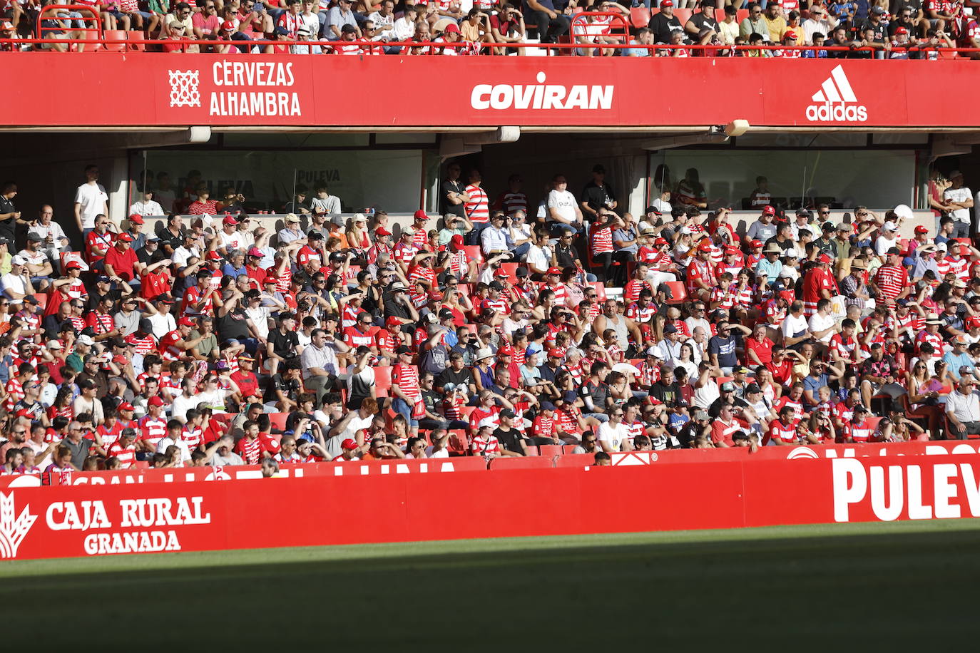 Ambiente en las gradas de Los Cármenes