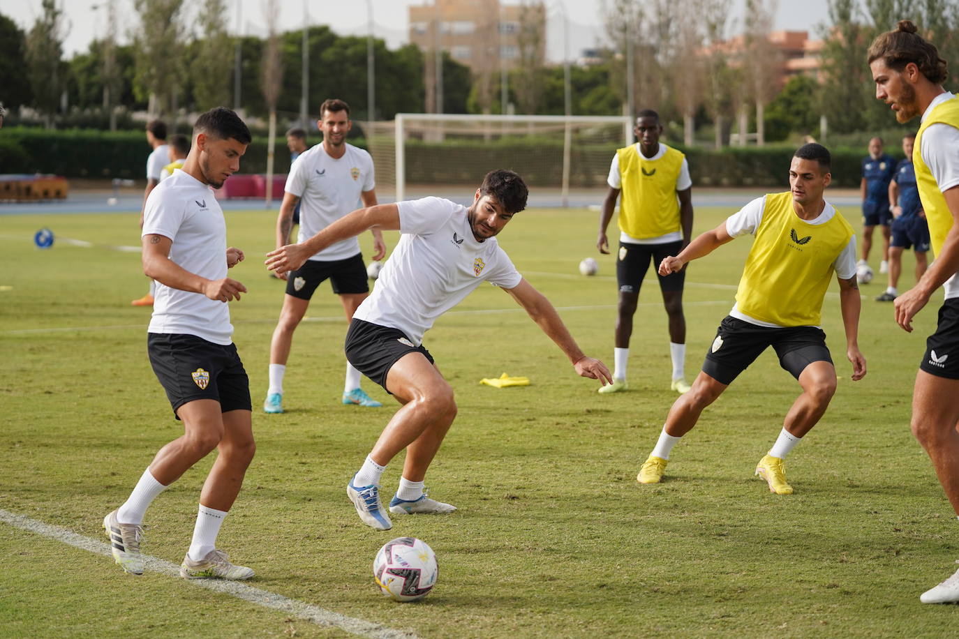 Momento de la sesión de entrenamiento de los rojiblancos.