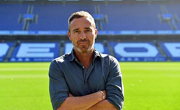 Óscar Cano en Riazor. 