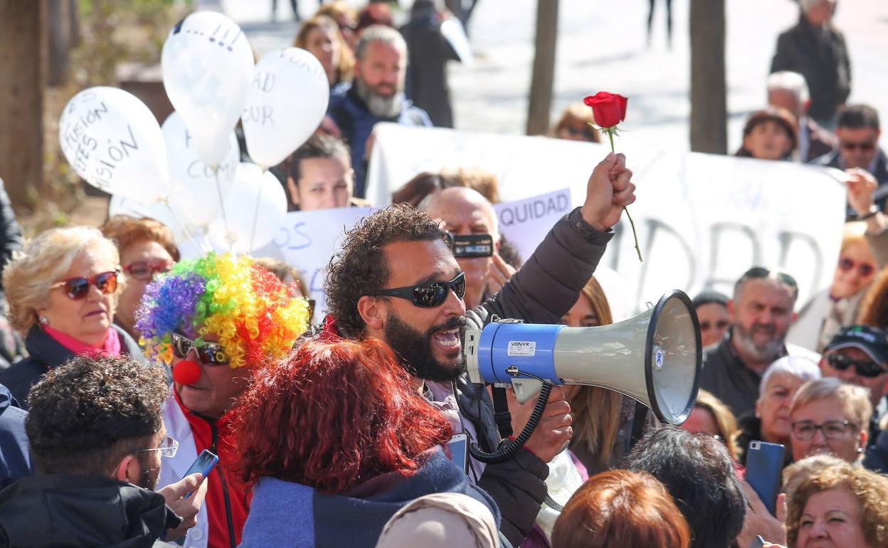 Jesús Candel en una de las manifestaciones por la Sanidad.