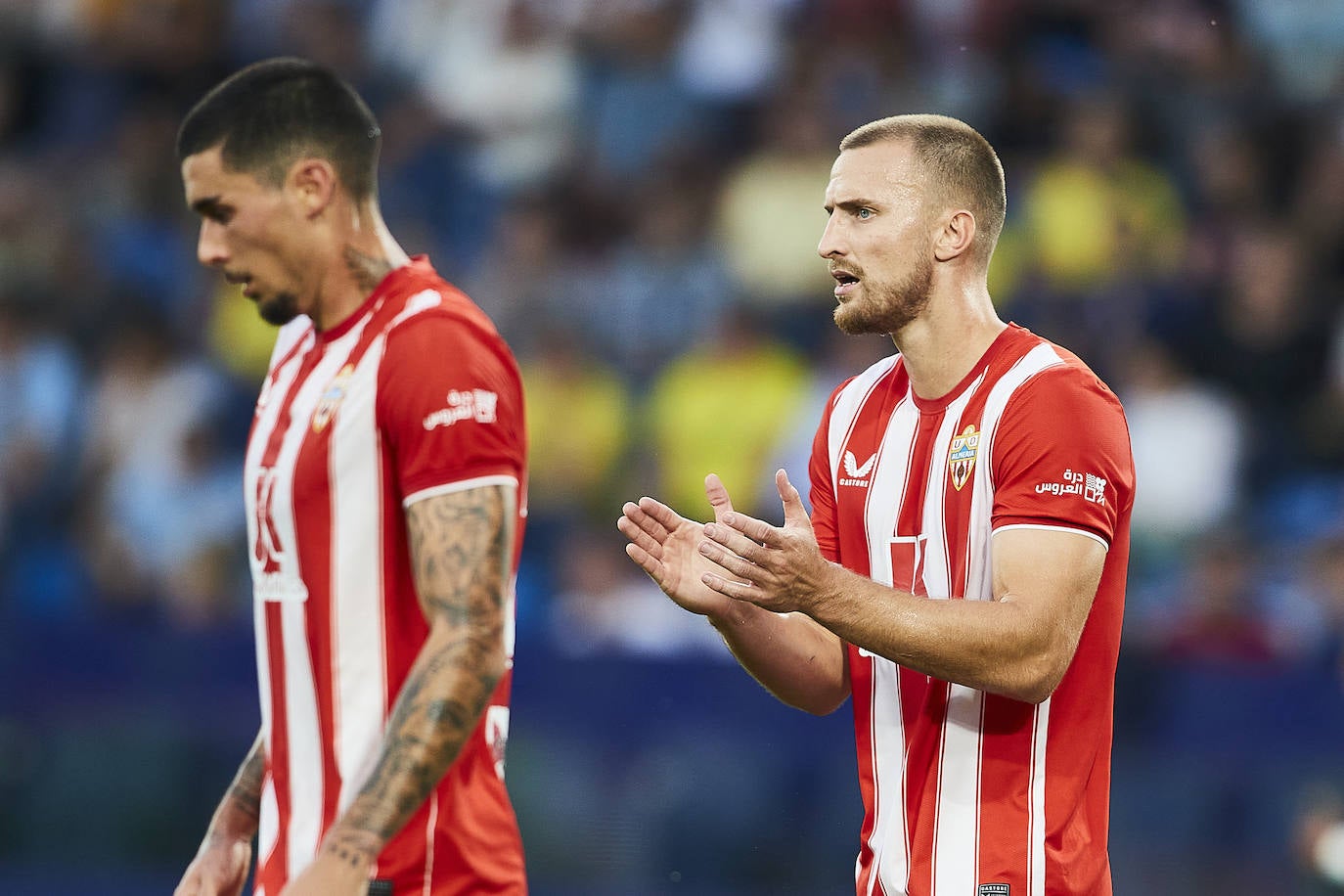 Momento del duelo disputado en el estadio de La Cerámica.