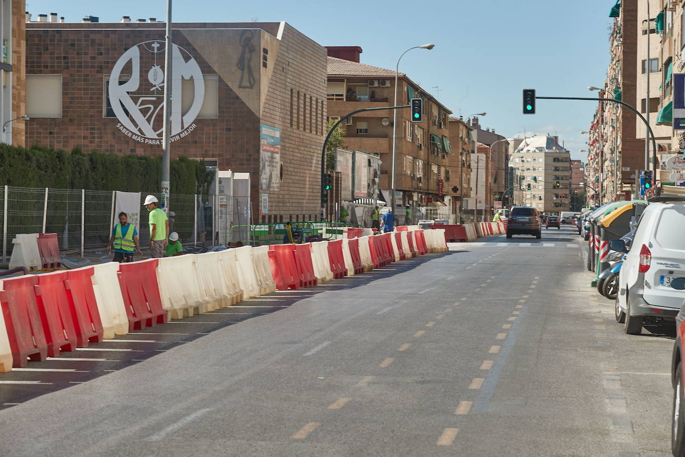 La calle Arabial durante los trabajos del eje Palencia-Arabial.