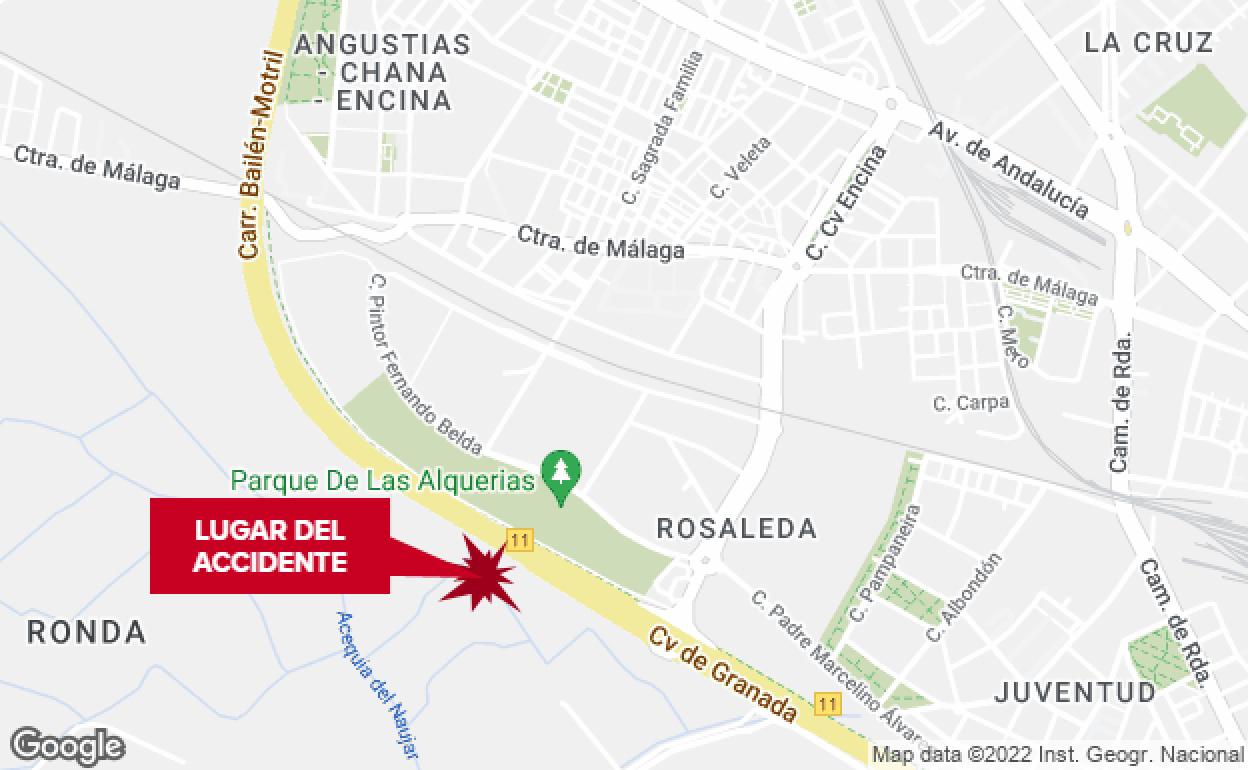 Doble accidente en la Circunvalación de Granada. 