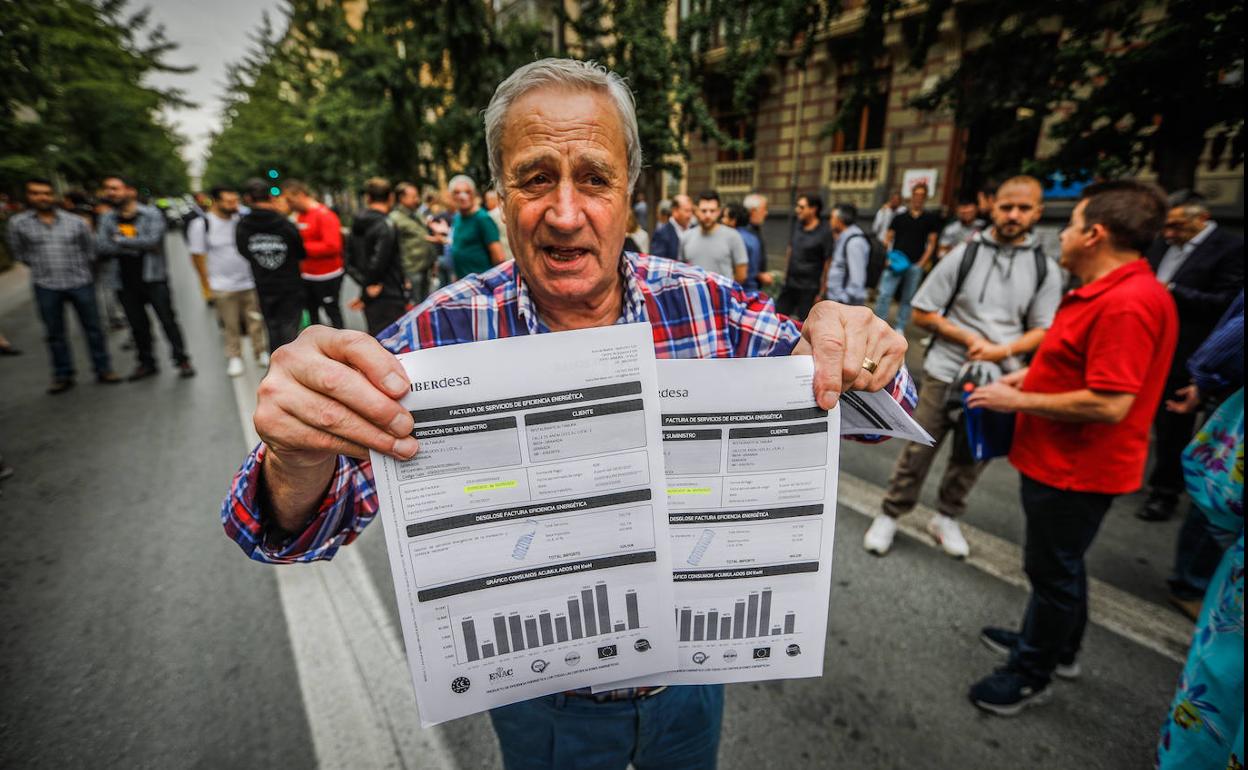 Un hostelero en la protesta convocada por la Federación el pasado 20 de octubre. 