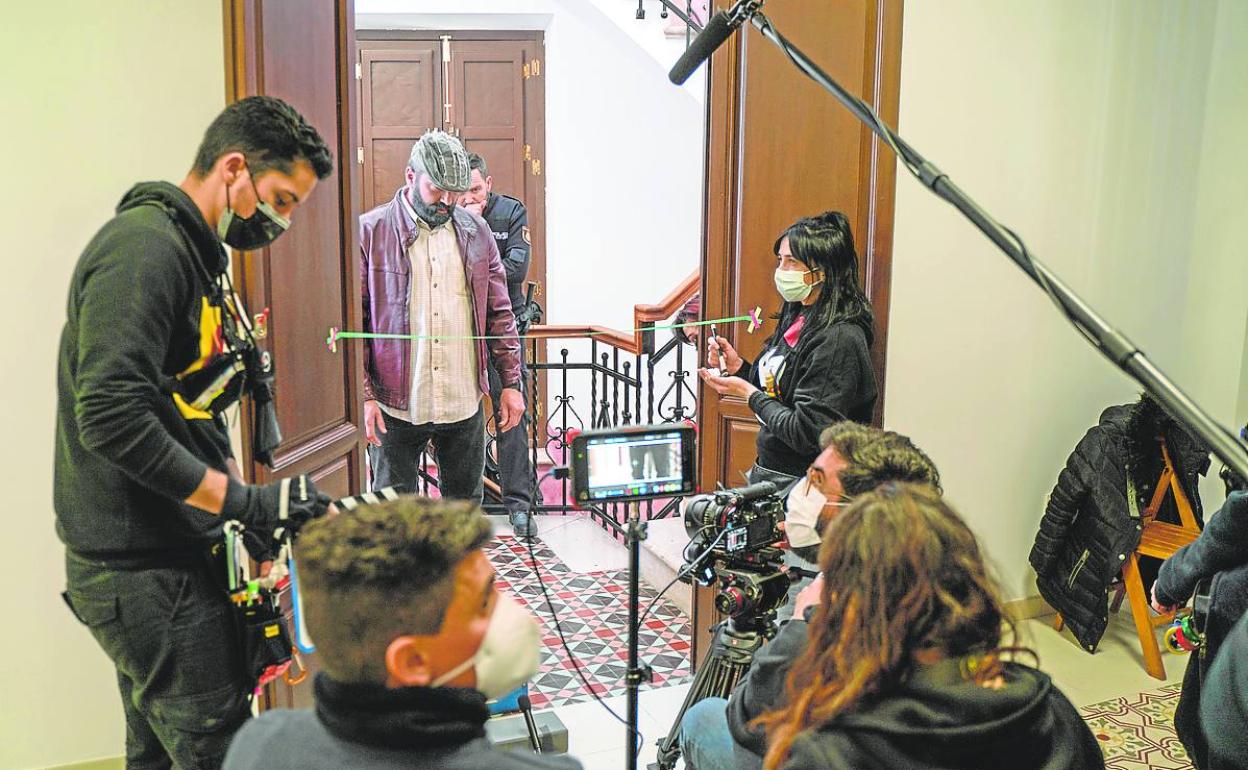 Un momento del rodaje de 'Me llamo Juan', que tuvo lugar la pasada primavera.