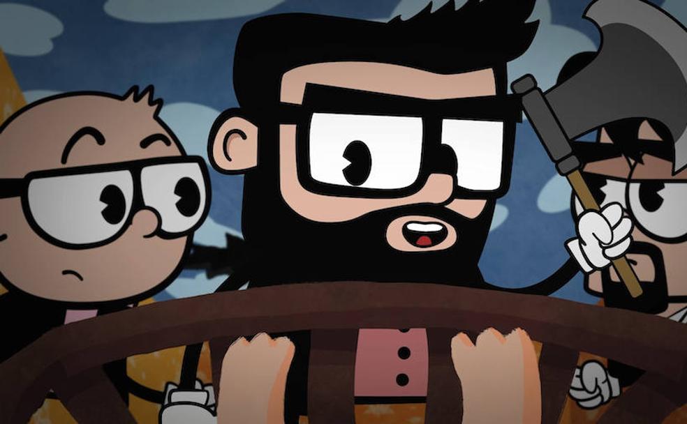 Pablo Vara, David Galán y Esaú Dharma, en sus versiones animadas. 