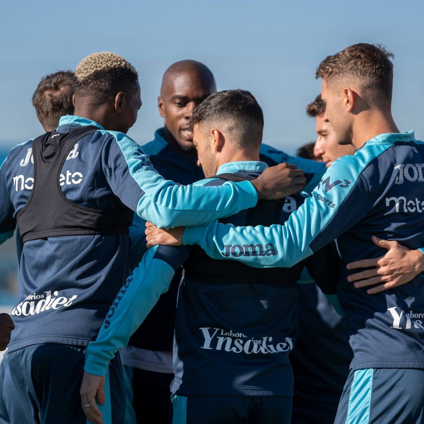 Los futbolistas del Leganés, durante un entrenamiento. 