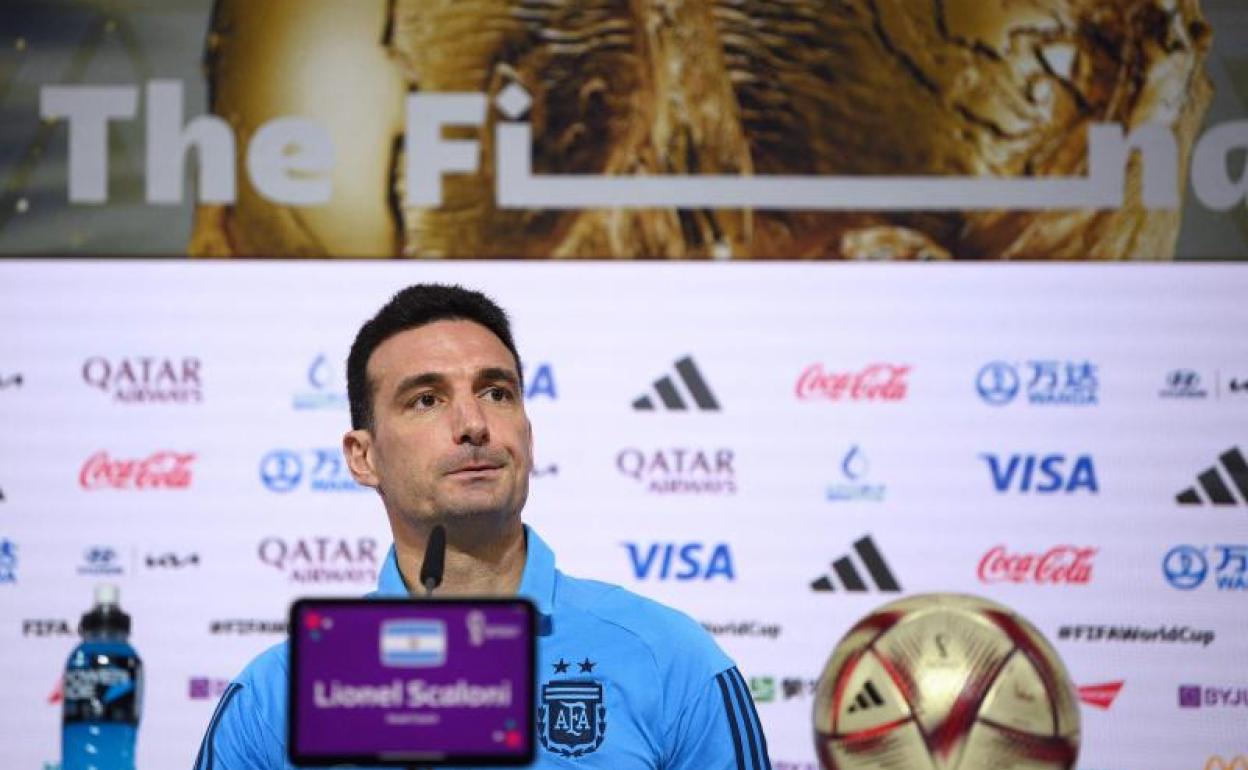 Lionel Scaloni, durante su comparecencia previa a la final del Mundial.