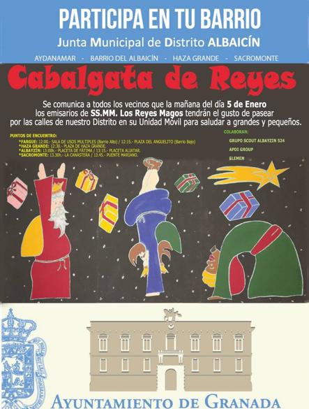 Cartel de la Cabalgata de Reyes del distrito Albaicín. 