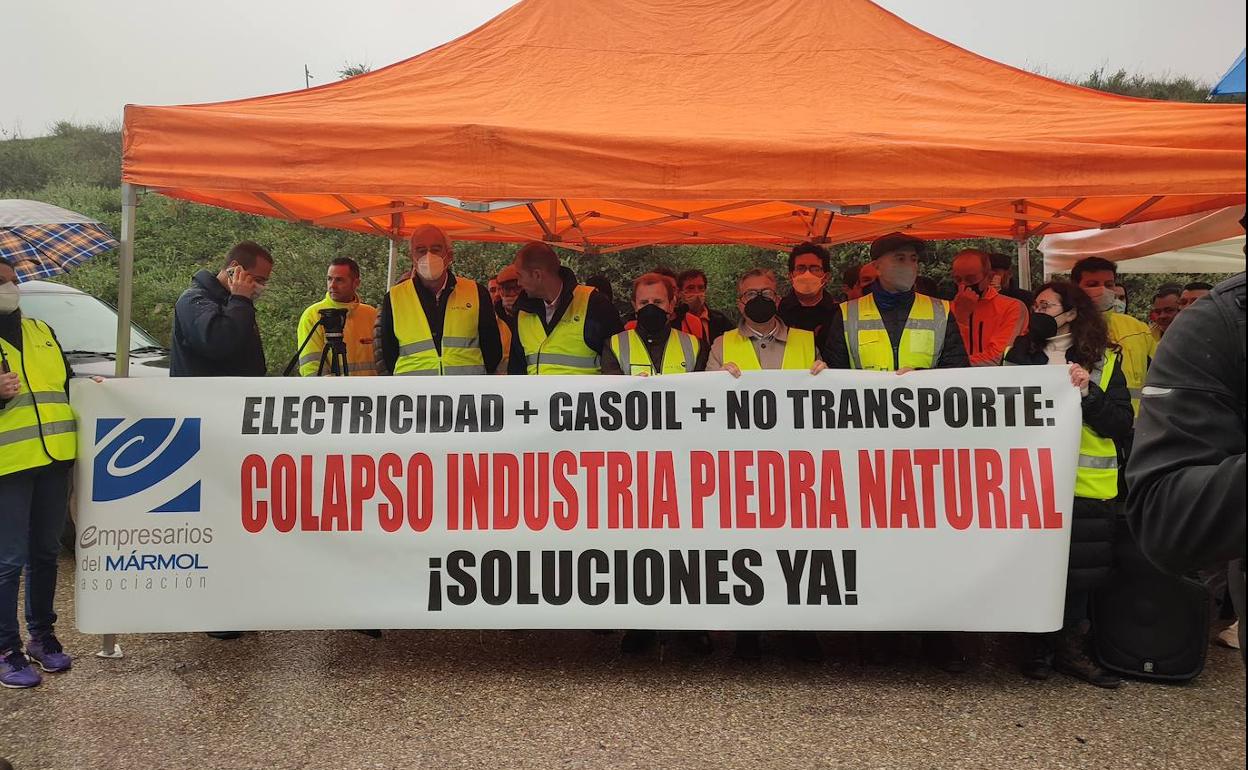 Foto de archivo de la reivindicación, el pasado marzon, en las Sierra de Macael por la subida de los costes de energía, el combustible y el paro del transporte.