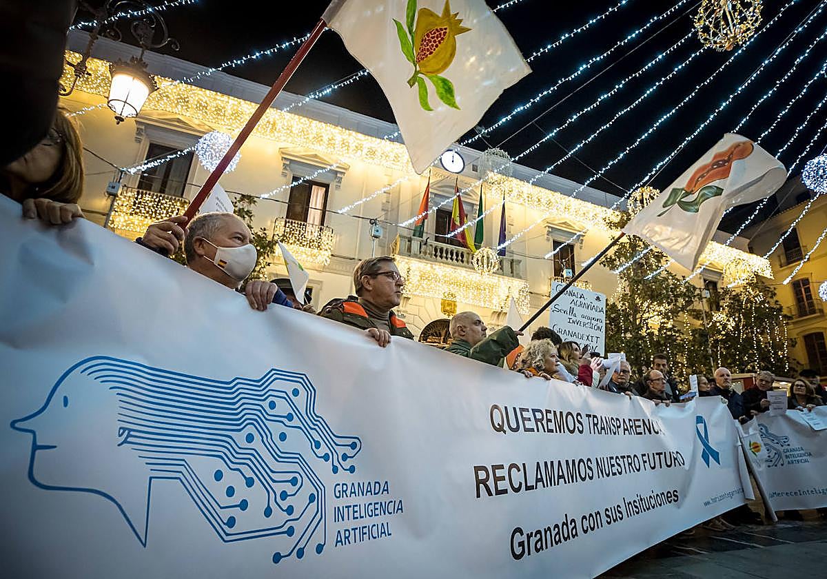 Concentración de protesta por la designación de la sede de la AESIA