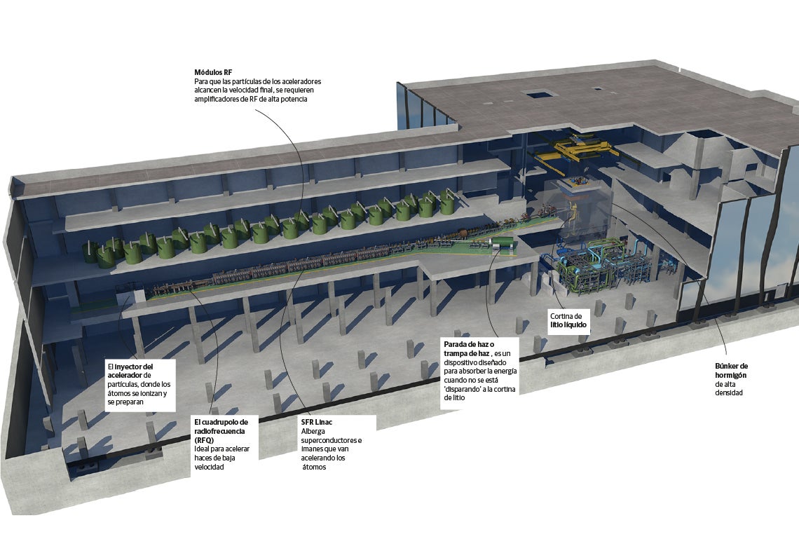 Imagen - Sección transversal del edificio principal de IFMIF-DONES.