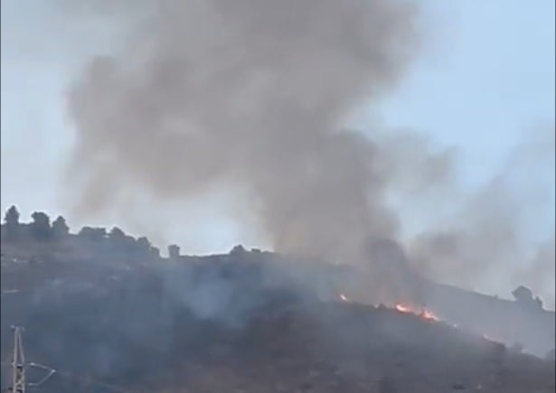 Imagen del fuego declarado en el término de Vélez de Benaudalla.