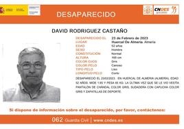 Cartel elaborado por el Centro Nacional de Desaparecidos.