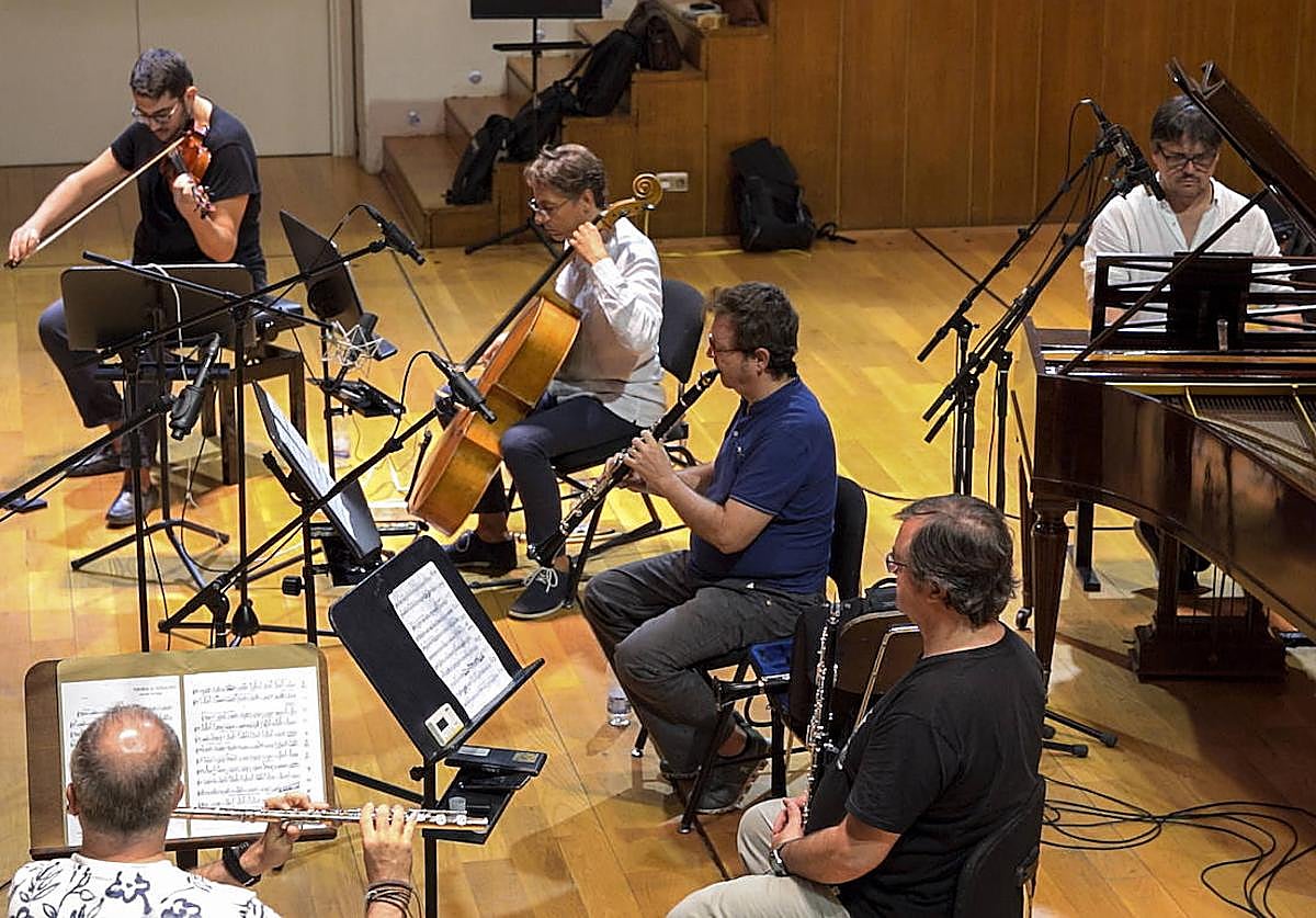 Un momento de la grabación.