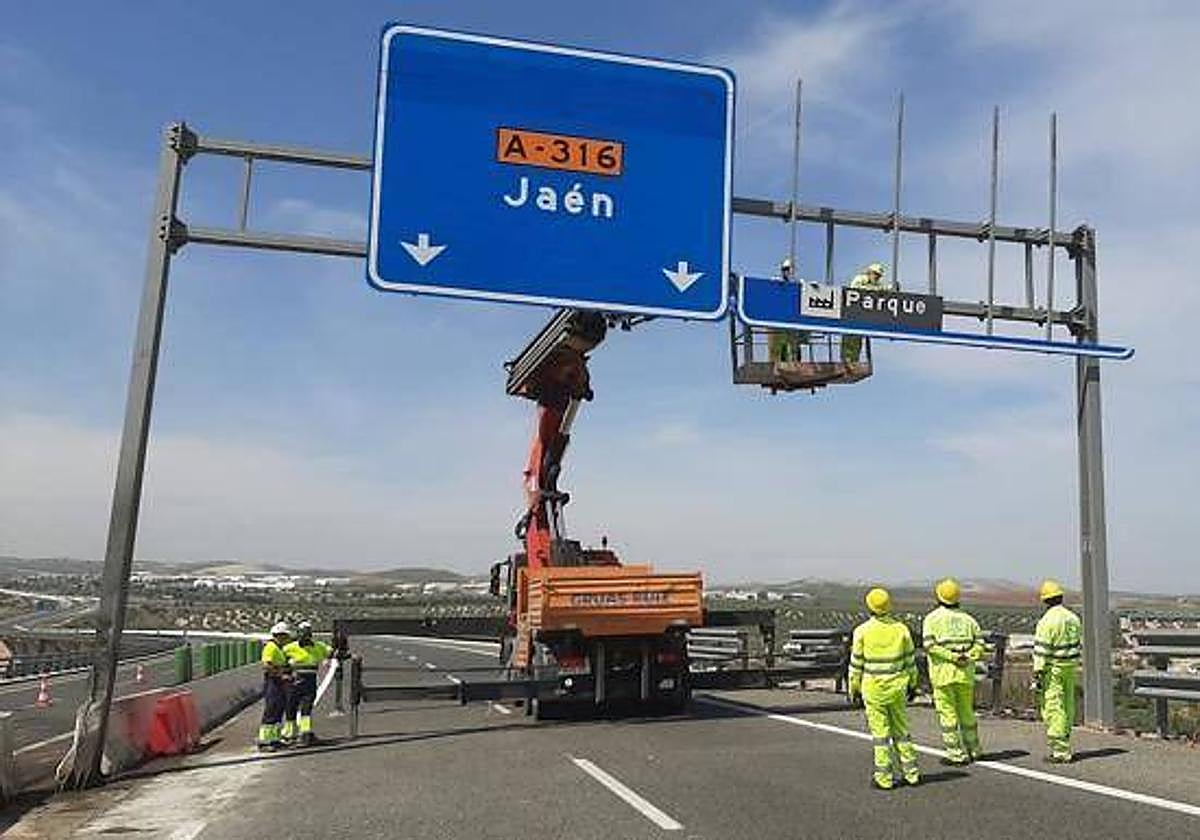 Obras en la A-316 en una imagen de archivo.
