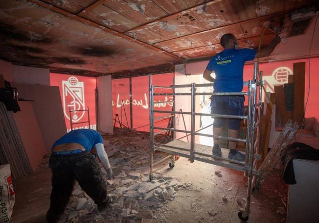 Proceso de las obras en la tienda durante estas semanas.