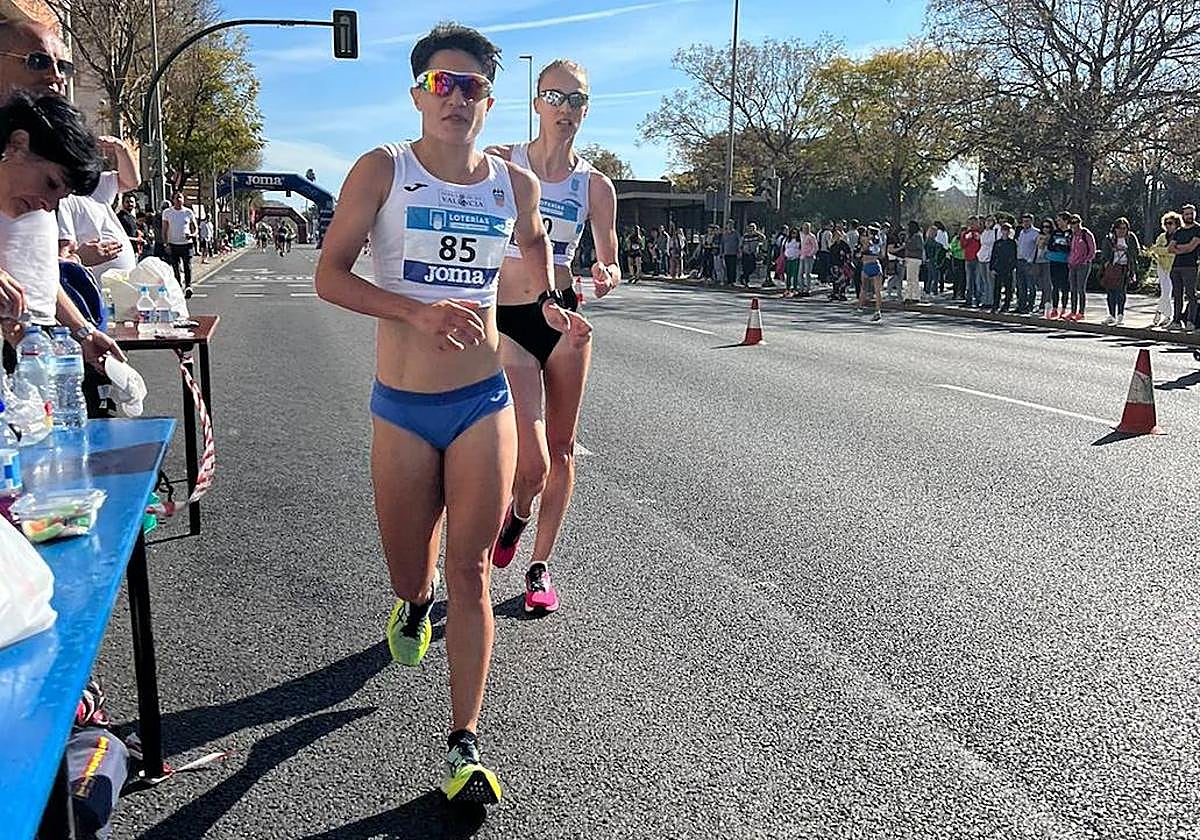 María Pérez, en plena competición.