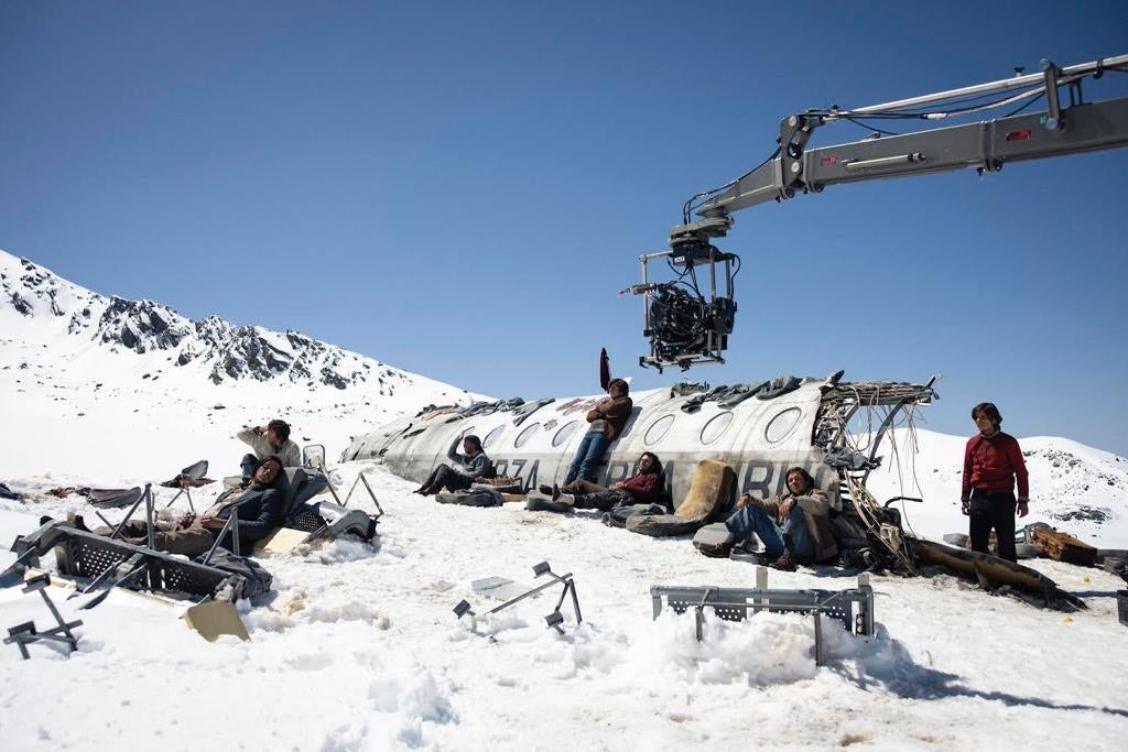 Rodaje de 'La sociedad de la nieve' en Sierra Nevada.