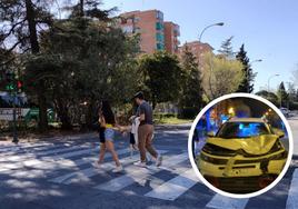 Estado en el que quedó el turismo tras el atropello y zona donde ocurrió el accidente mortal.