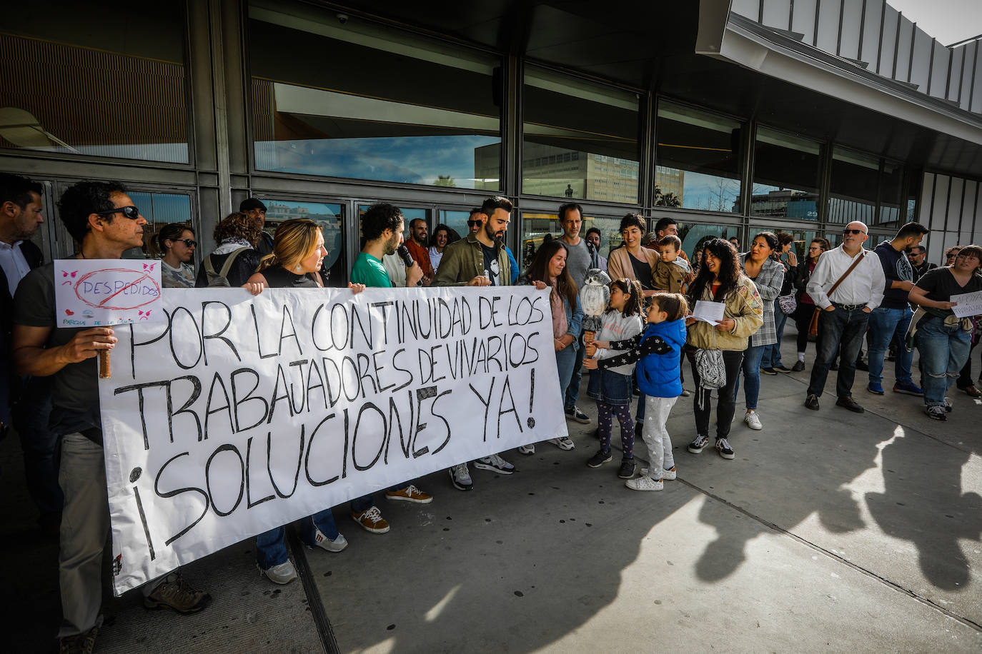 Protesta en el Parque de las Ciencias.