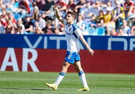 Giuliano brinda un gol a La Romareda.