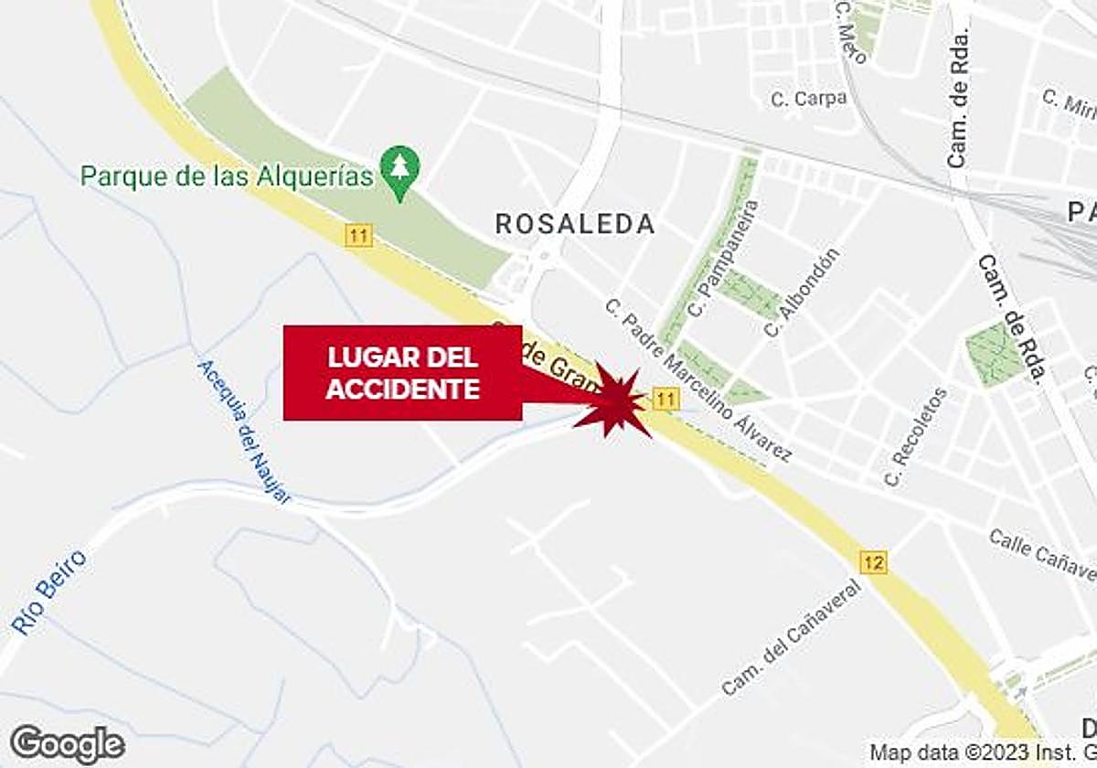 Un motorista herido tras un accidente en la Circunvalación de Granada