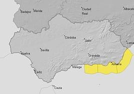 Alerta amarilla por viento en todo el litoral de Almería
