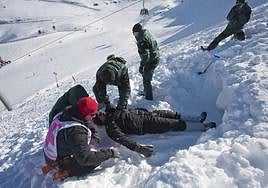 Simulacro de rescate en Sierra Nevada.