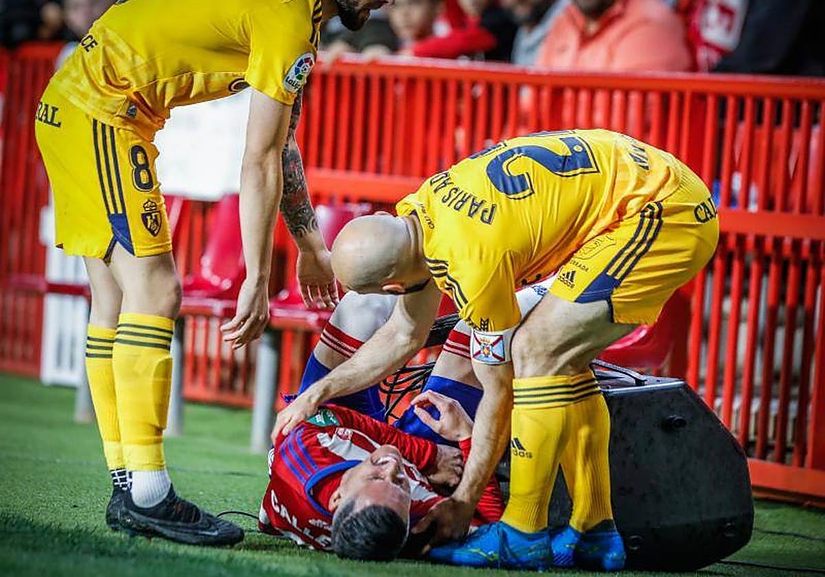 Callejón, tras el golpe que se llevó en el partido, cuando fue escupido e insultado.
